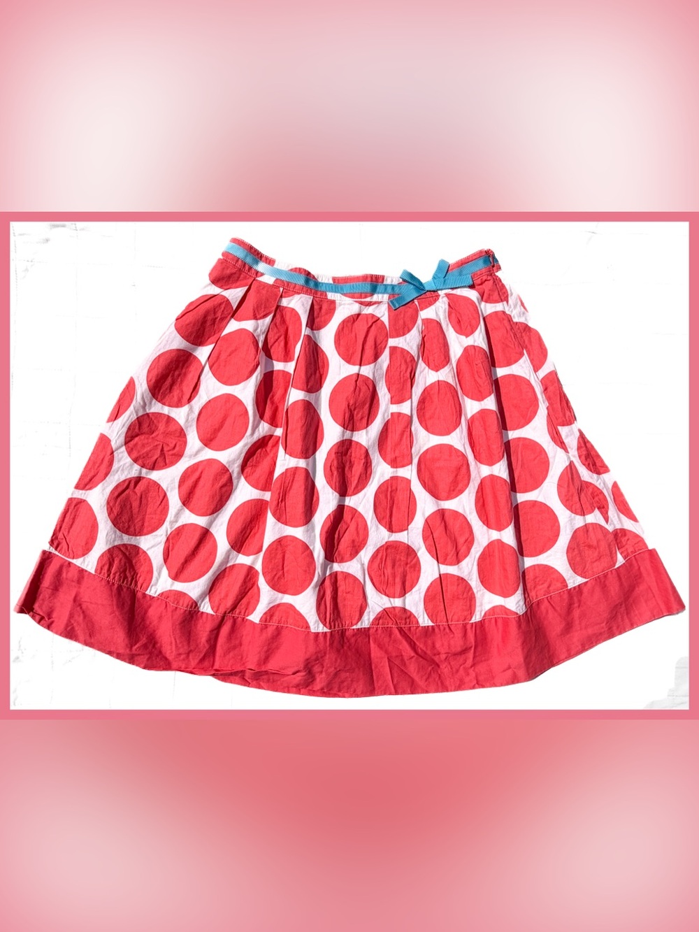 Mini Boden Girls 13 14 petite womens Skater Skirt A Line Cotton Polka Dot lk New